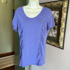Zella purple ruched front stretch top Size XL